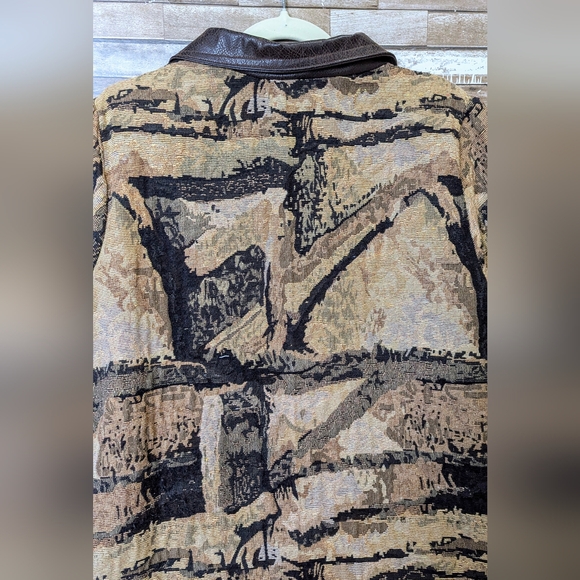 Boho Handcrafted Tapestry Jacket W 3/4 Sleeves - Picture 14 of 15